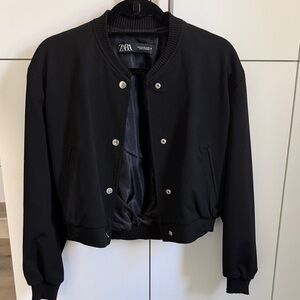 Zara Women's Classic Black Bomber Jacket